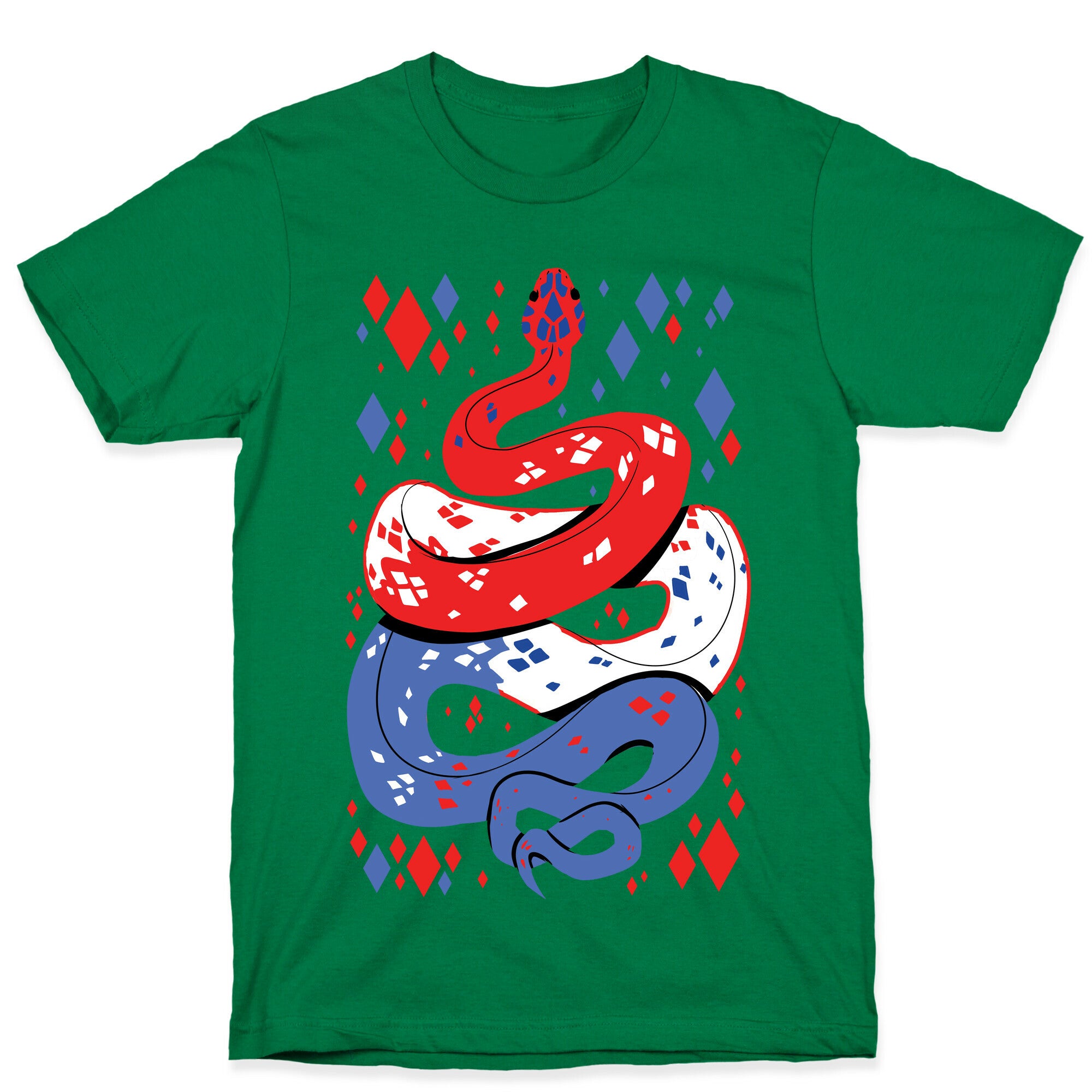USA Red White And Blue Snake T-Shirt