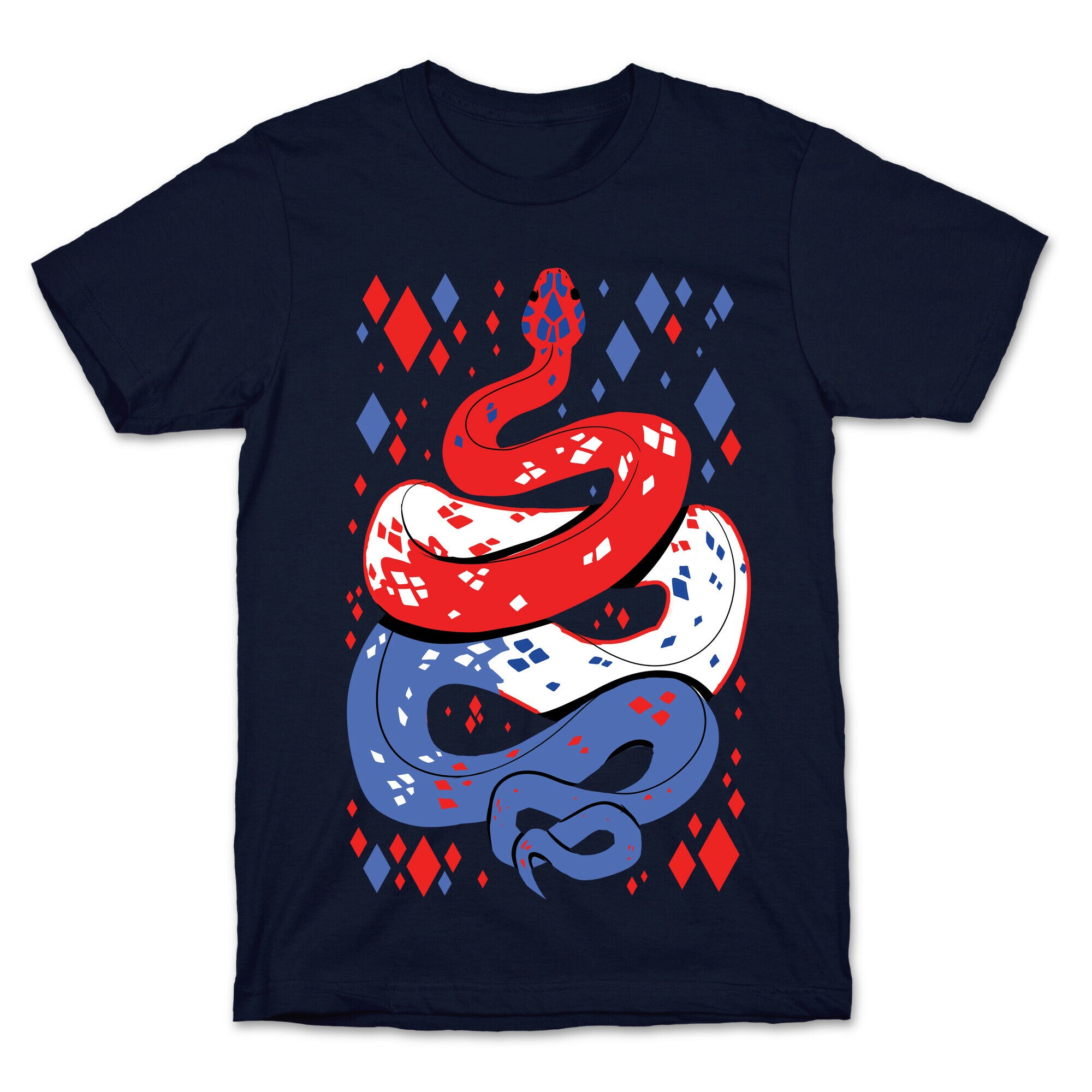 USA Red White And Blue Snake T-Shirt