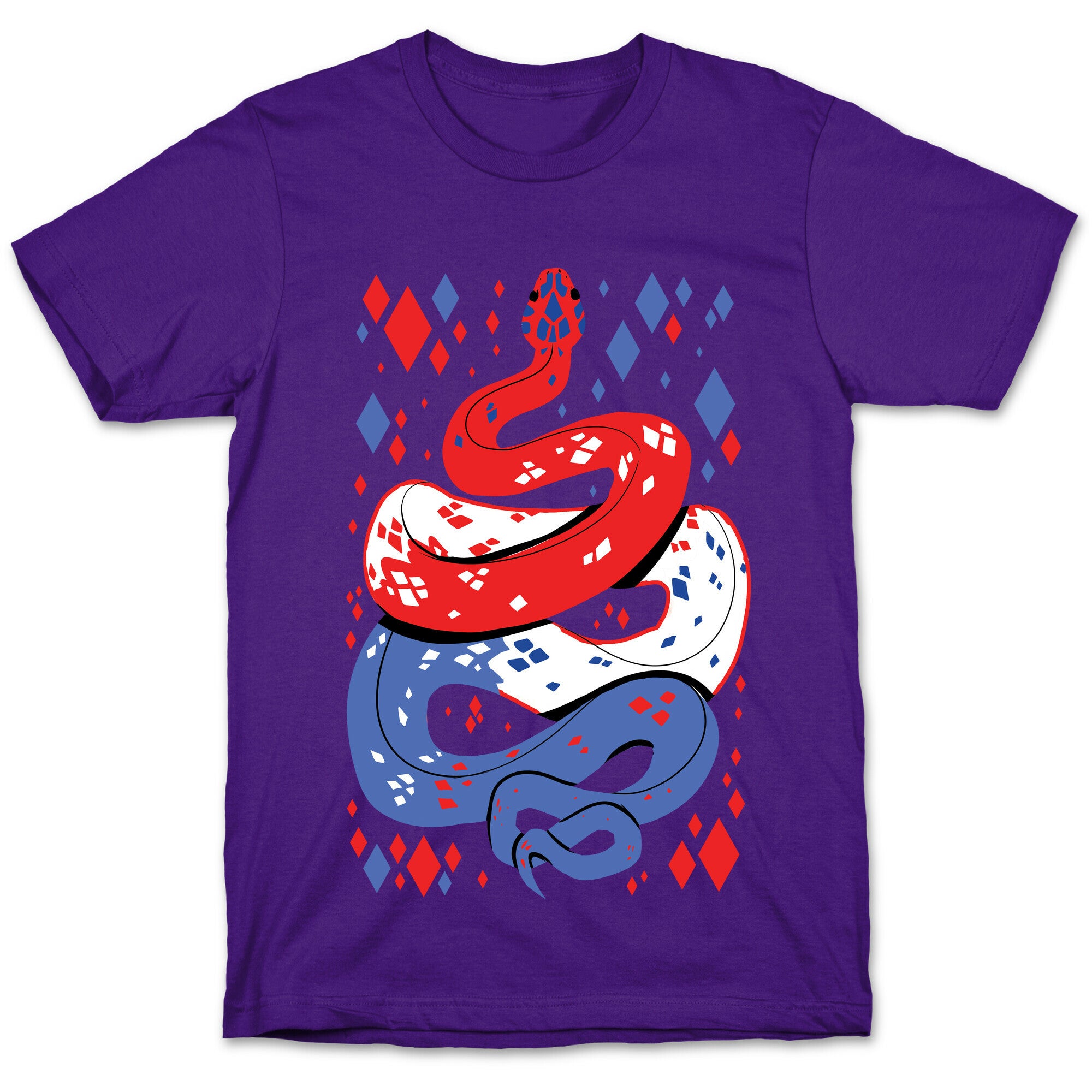 USA Red White And Blue Snake T-Shirt