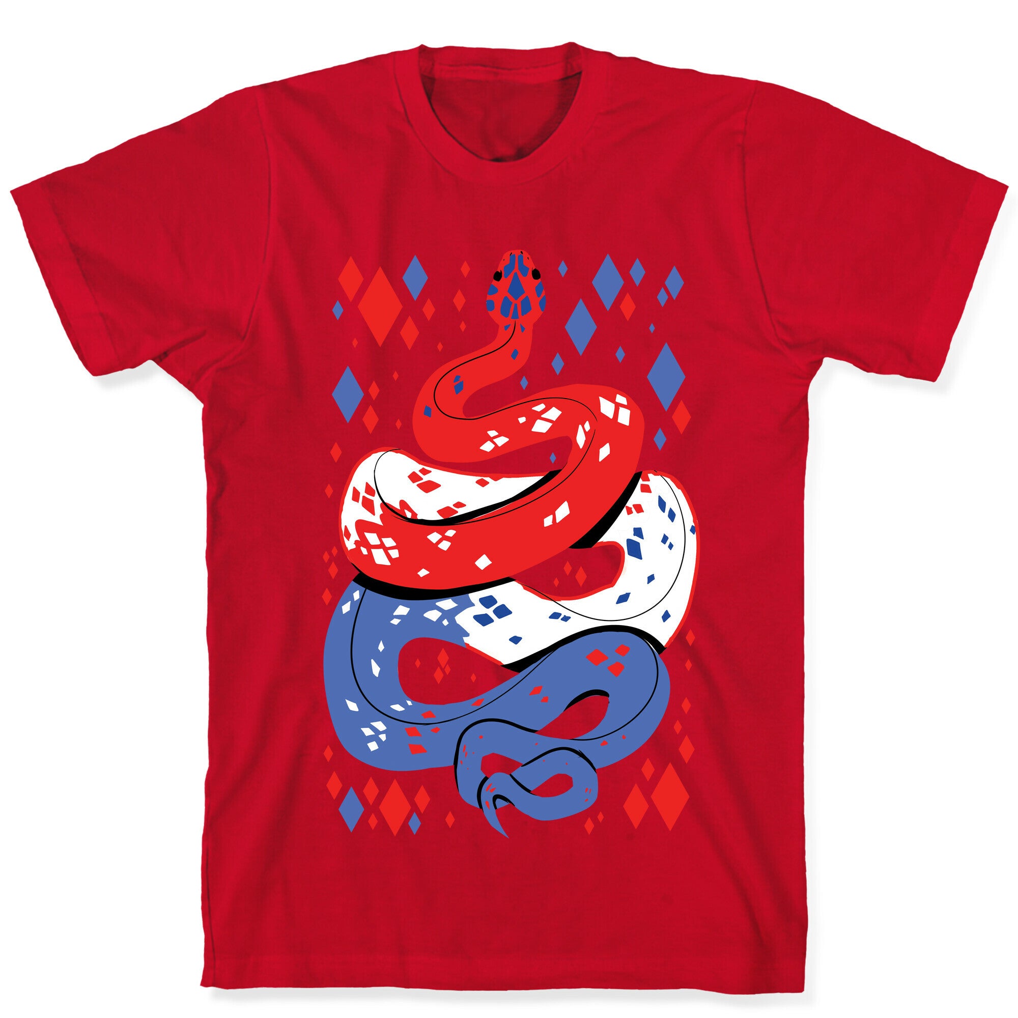 USA Red White And Blue Snake T-Shirt