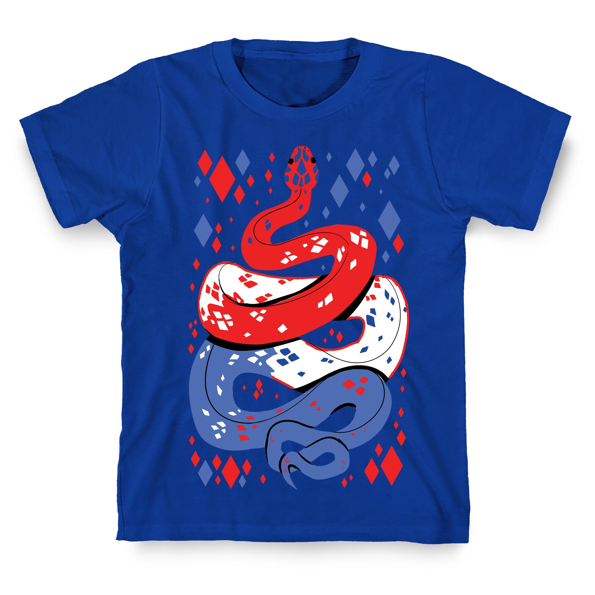 USA Red White And Blue Snake T-Shirt