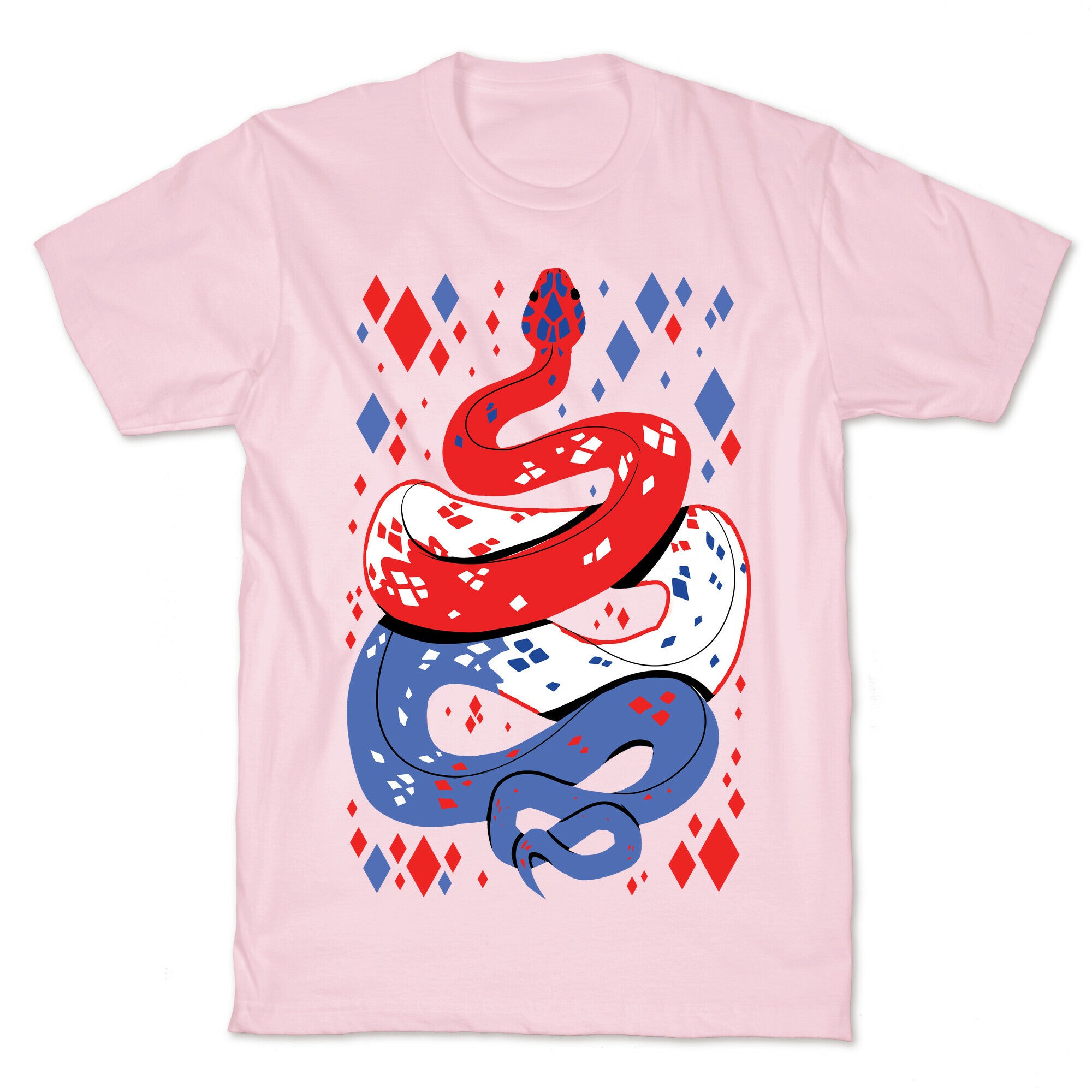 USA Red White And Blue Snake T-Shirt