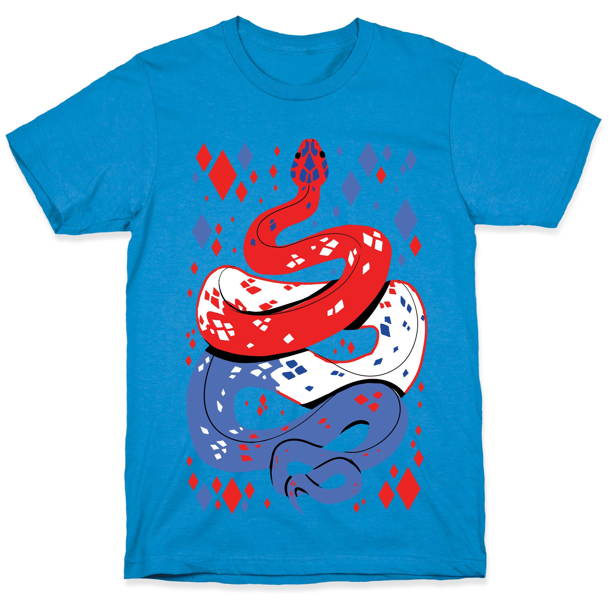 USA Red White And Blue Snake T-Shirt