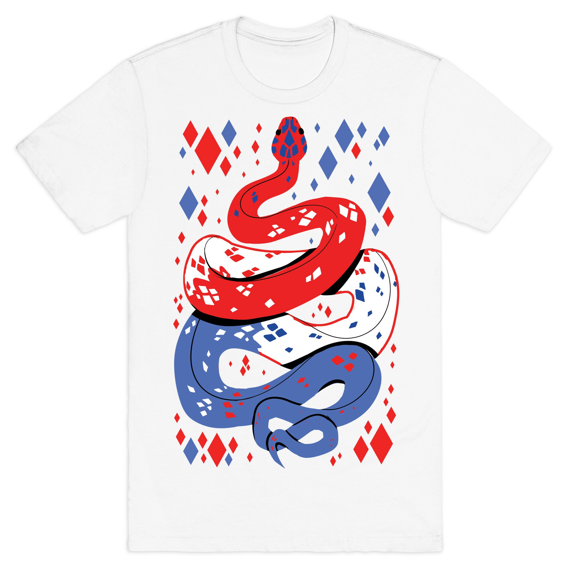 USA Red White And Blue Snake T-Shirt