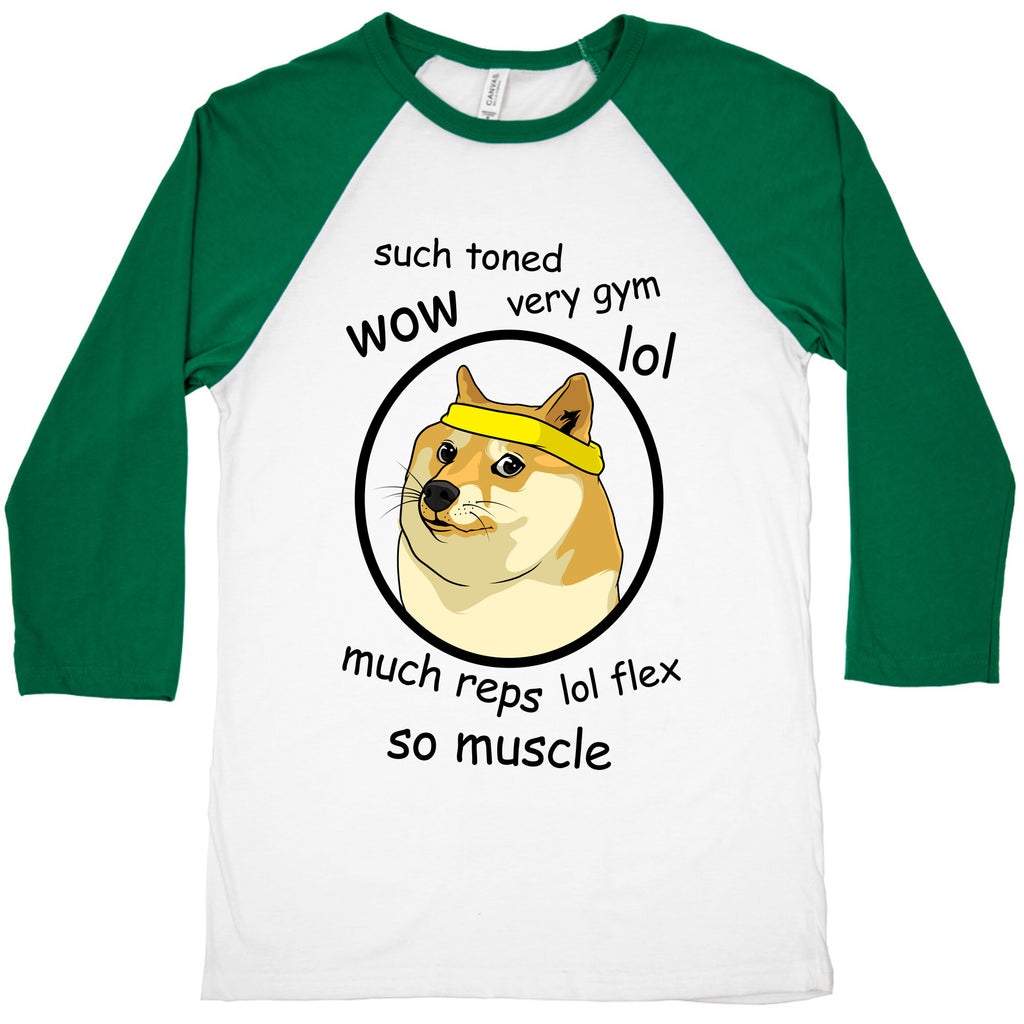 Fitness Doge Baseball Tee