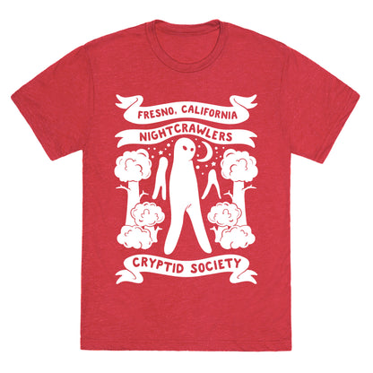 Fresno Nightcrawlers Cryptid Society White Print Unisex Triblend Tee