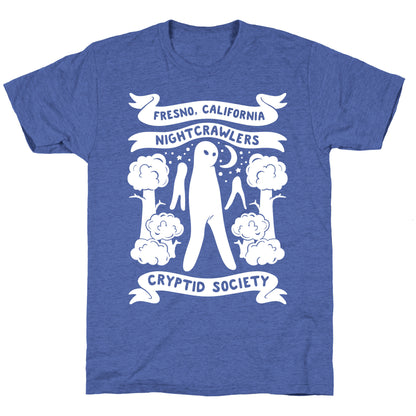Fresno Nightcrawlers Cryptid Society White Print Unisex Triblend Tee