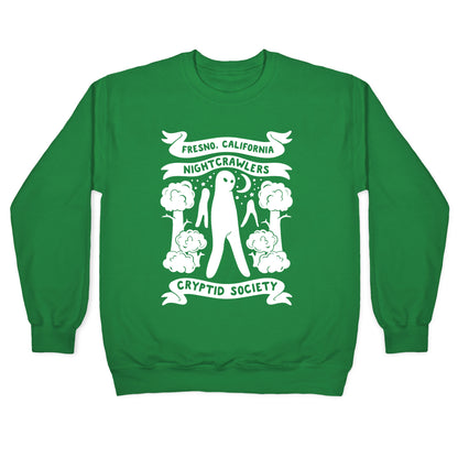 Fresno Nightcrawlers Cryptid Society White Print Crewneck Sweatshirt