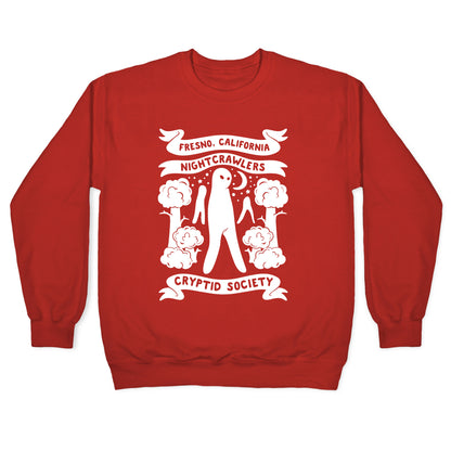 Fresno Nightcrawlers Cryptid Society White Print Crewneck Sweatshirt