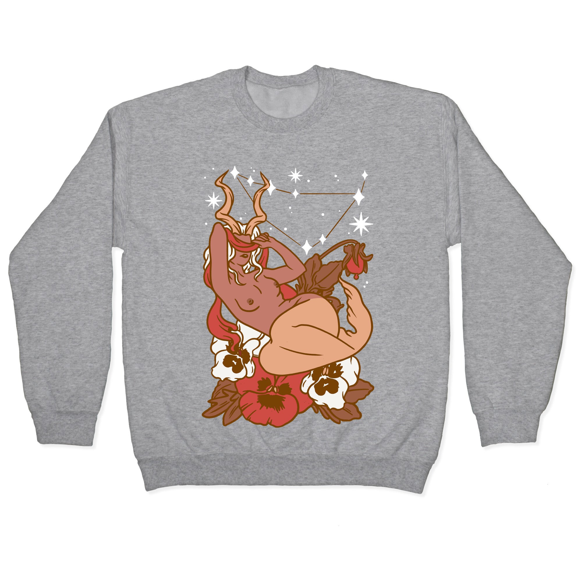 Zodiac Pinup Capricorn Crewneck Sweatshirt