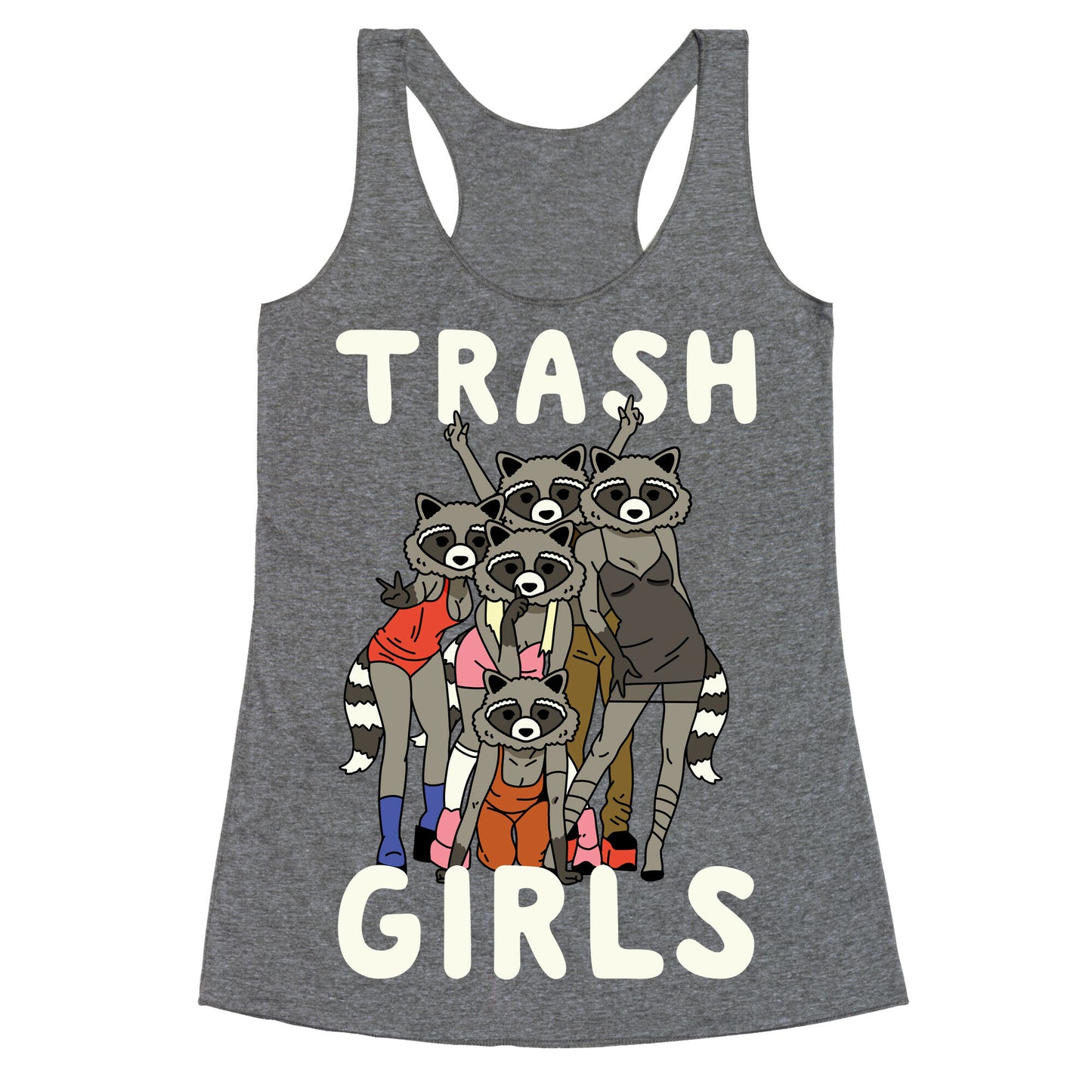 Trash Girls Raccoons Racerback Tank