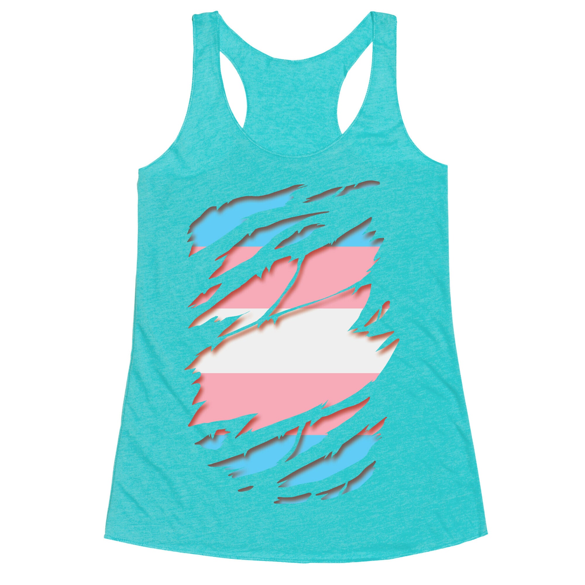 Ripped Shirt: Trans Pride Racerback Tank