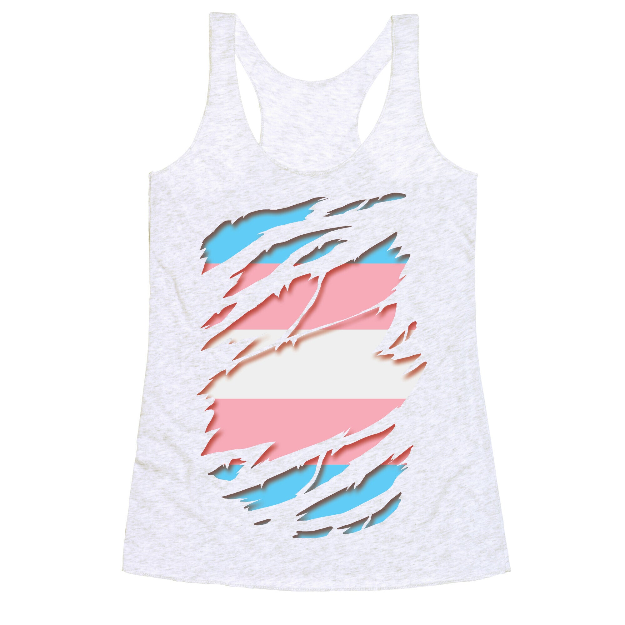 Ripped Shirt: Trans Pride Racerback Tank
