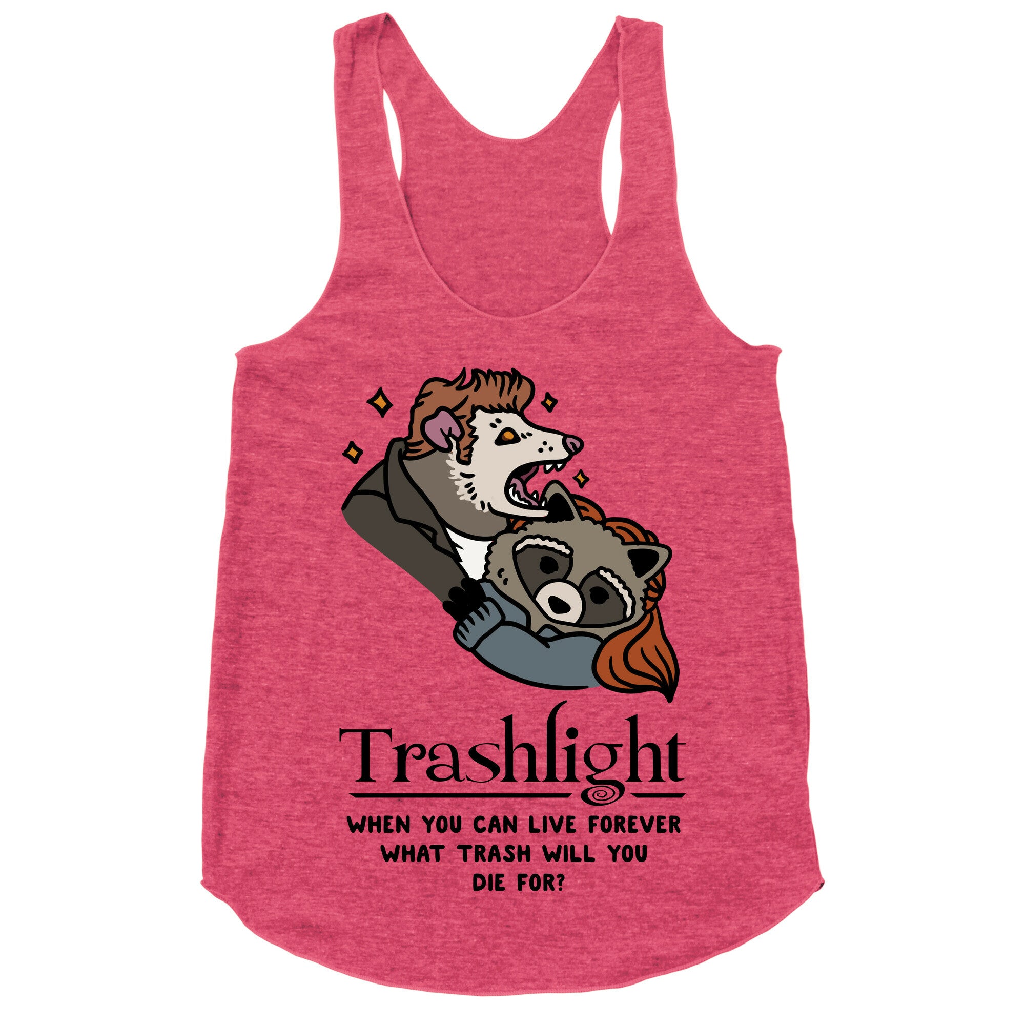 Trashlight Raccoon Opossum Parody Racerback Tank