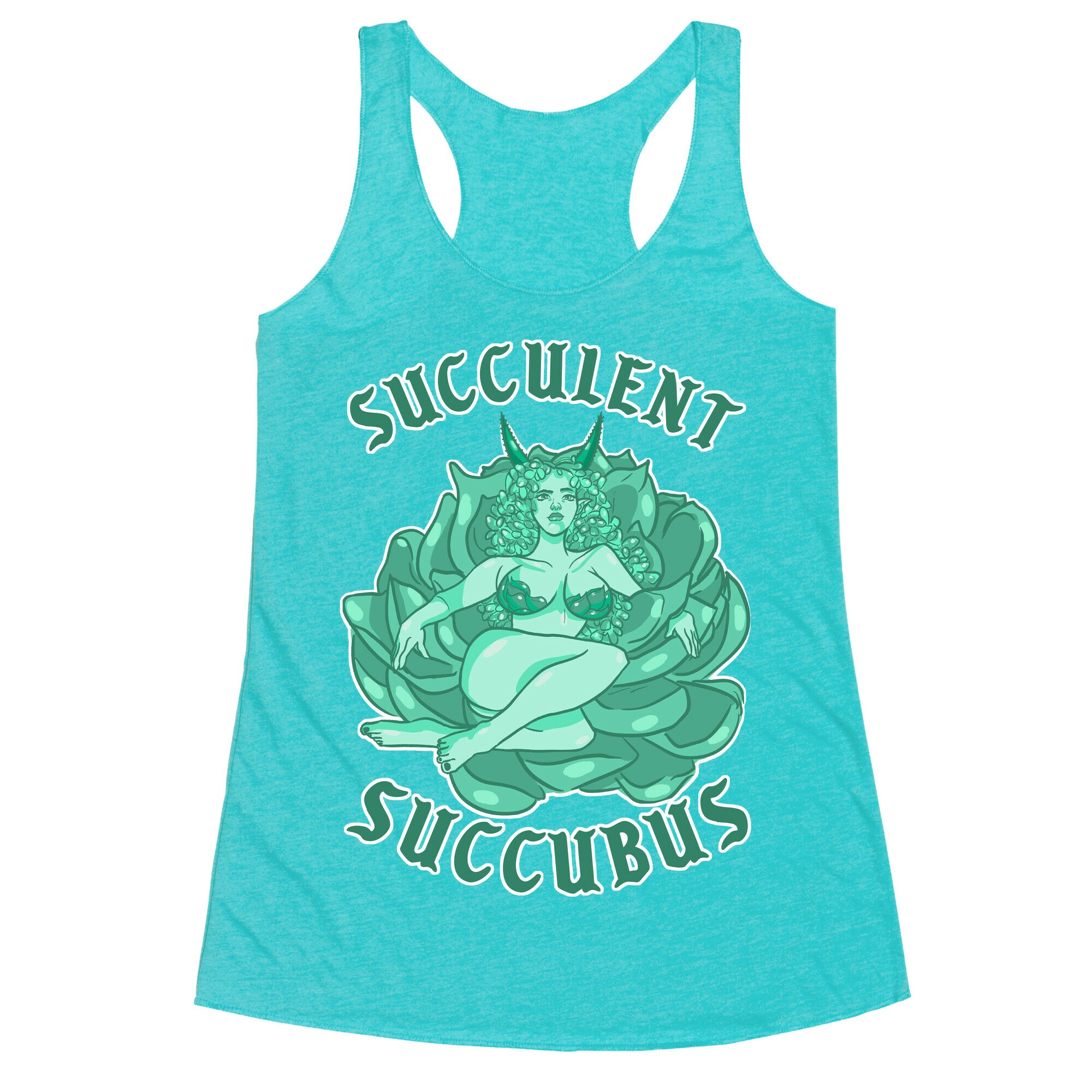 Succulent Succubus Dark Back Racerback Tank