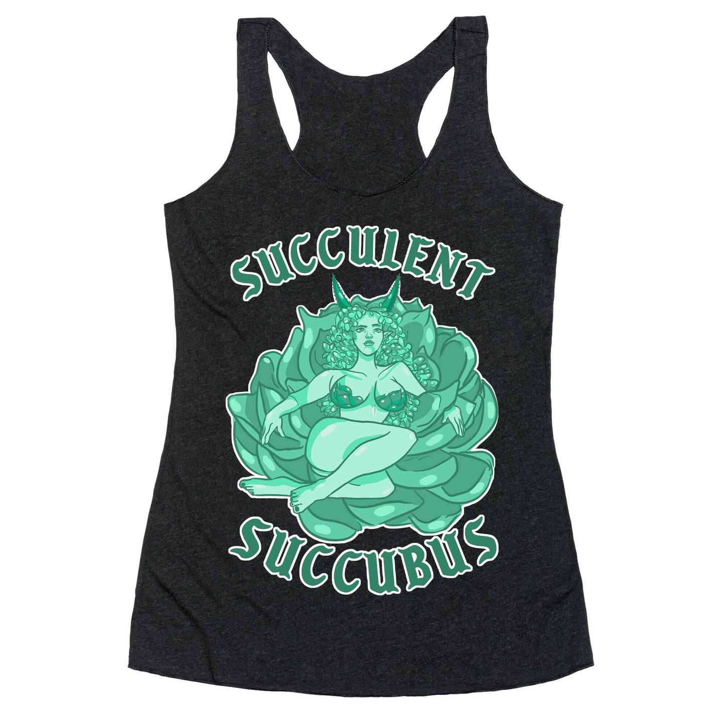 Succulent Succubus Dark Back Racerback Tank