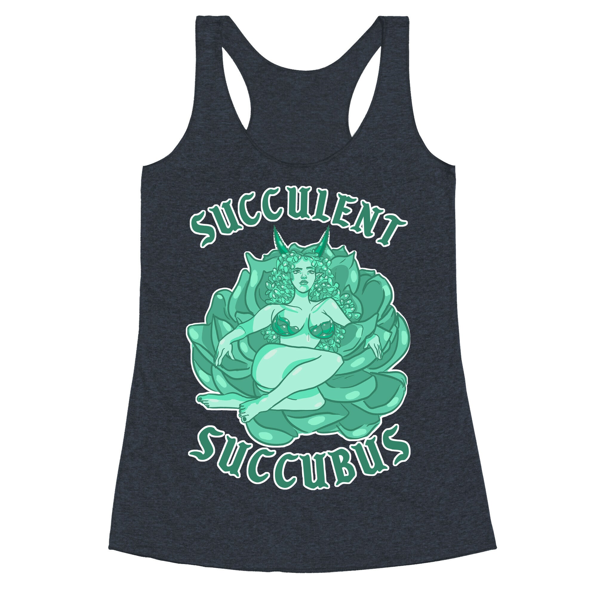 Succulent Succubus Dark Back Racerback Tank