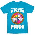 Everyone Deserves A Pizza Pride White Print Unisex Triblend Tee
