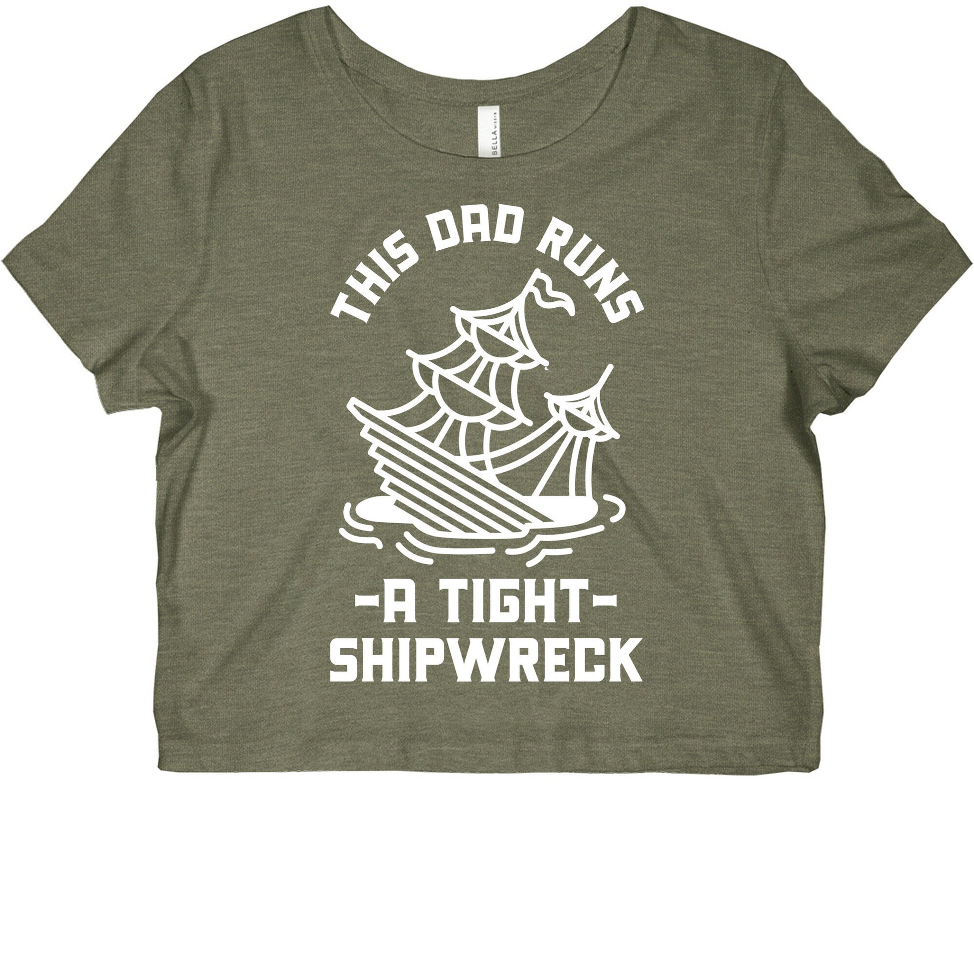 This Dad Runs a Tight Shipwreck Graphic Baby Tee