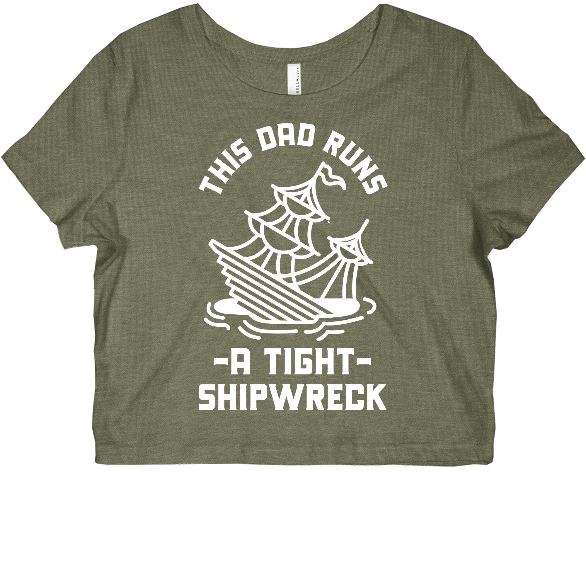 This Dad Runs a Tight Shipwreck Graphic Baby Tee