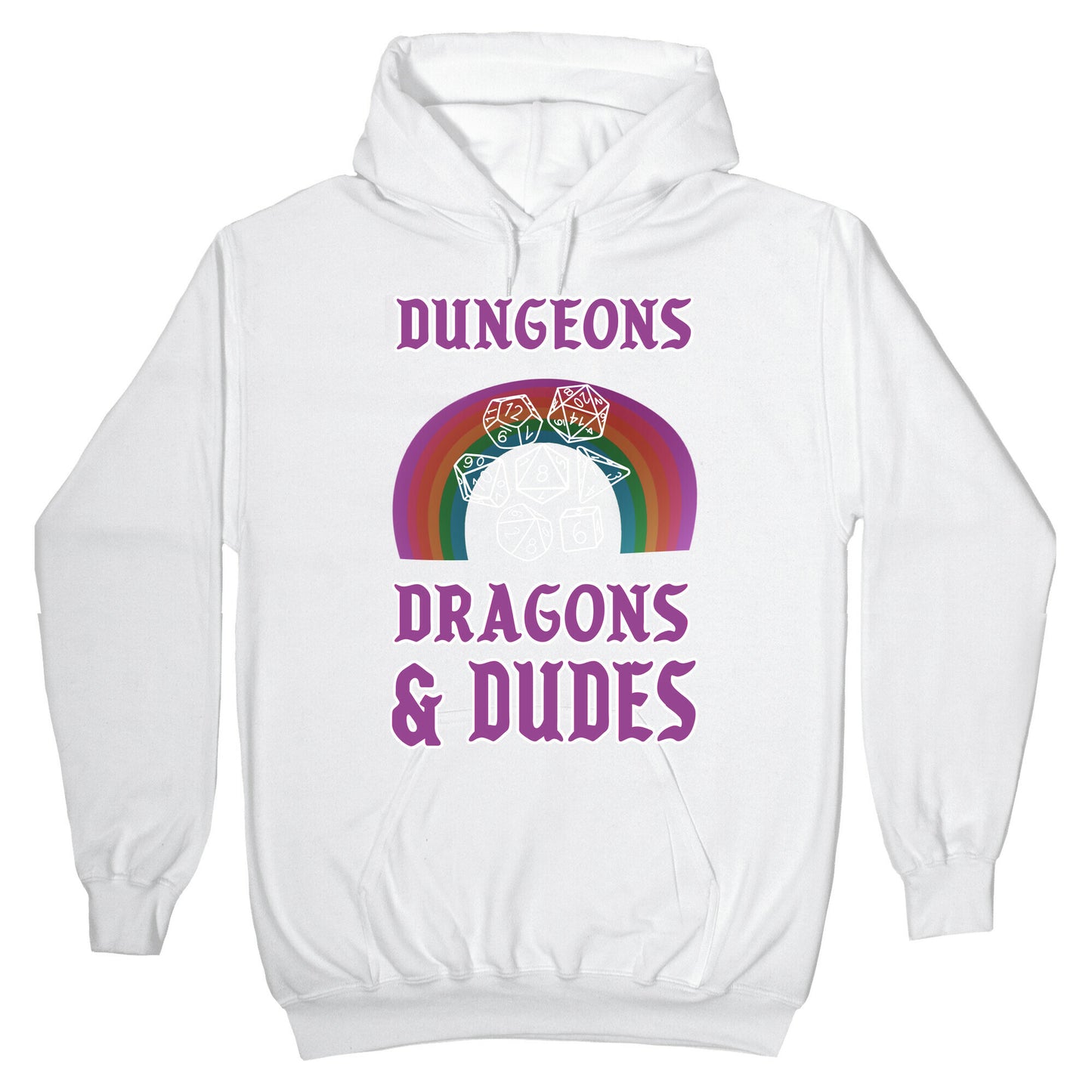 DnD & Dudes White Dice Hoodie