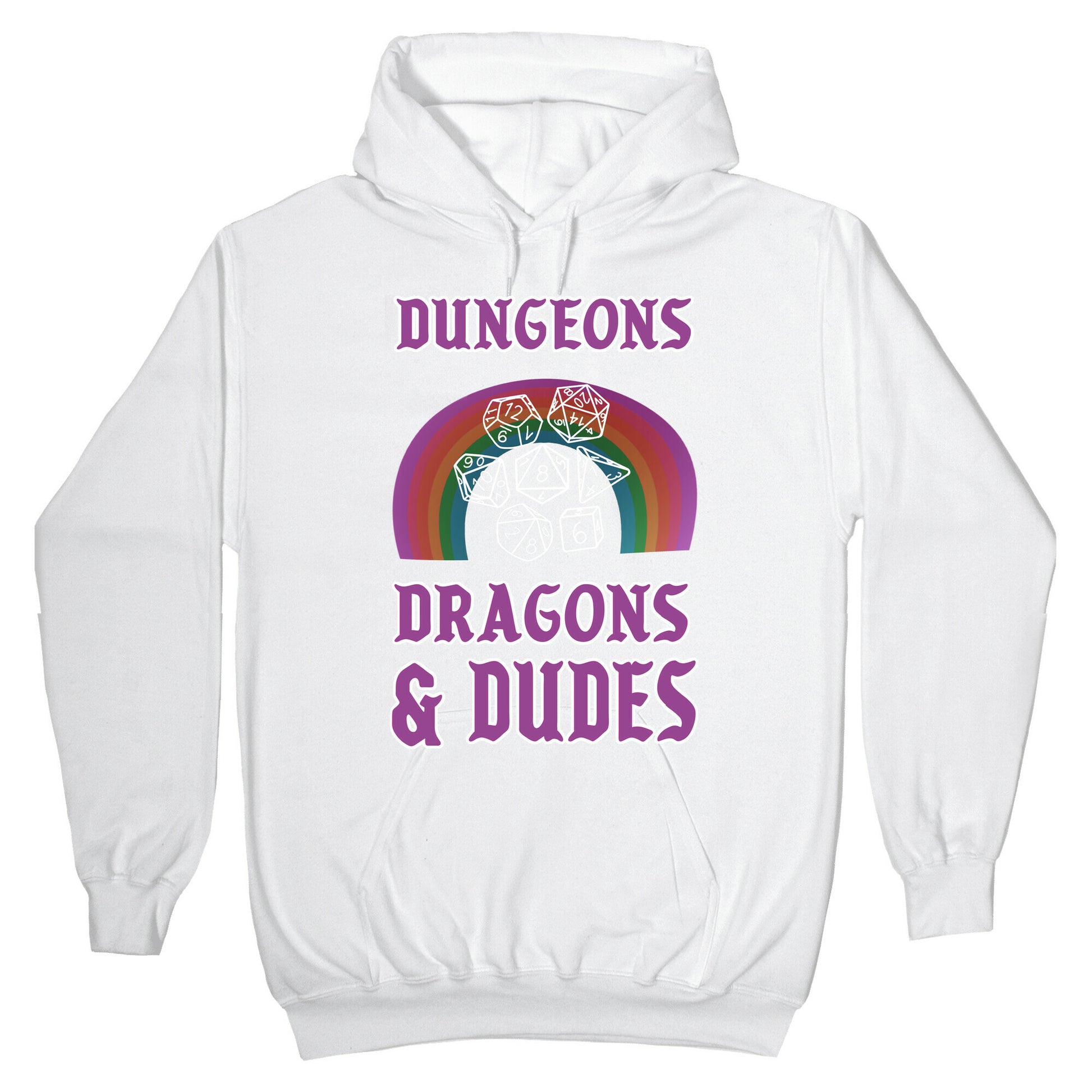 DnD & Dudes White Dice Hoodie