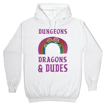 DnD & Dudes White Dice Hoodie