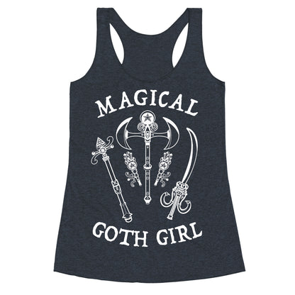 Magical Goth Girl White Racerback Tank