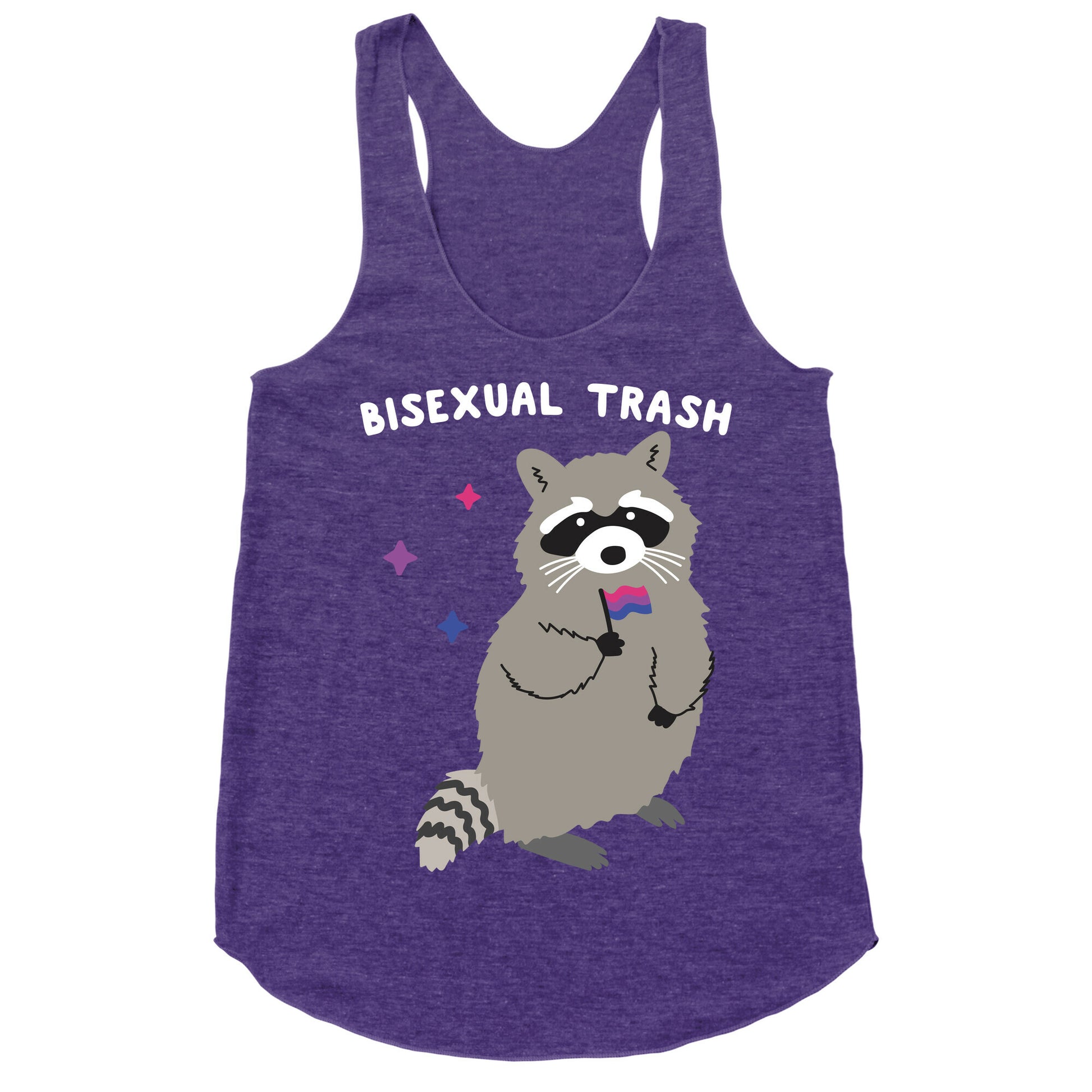 Bisexual Trash Raccoon Racerback Tank