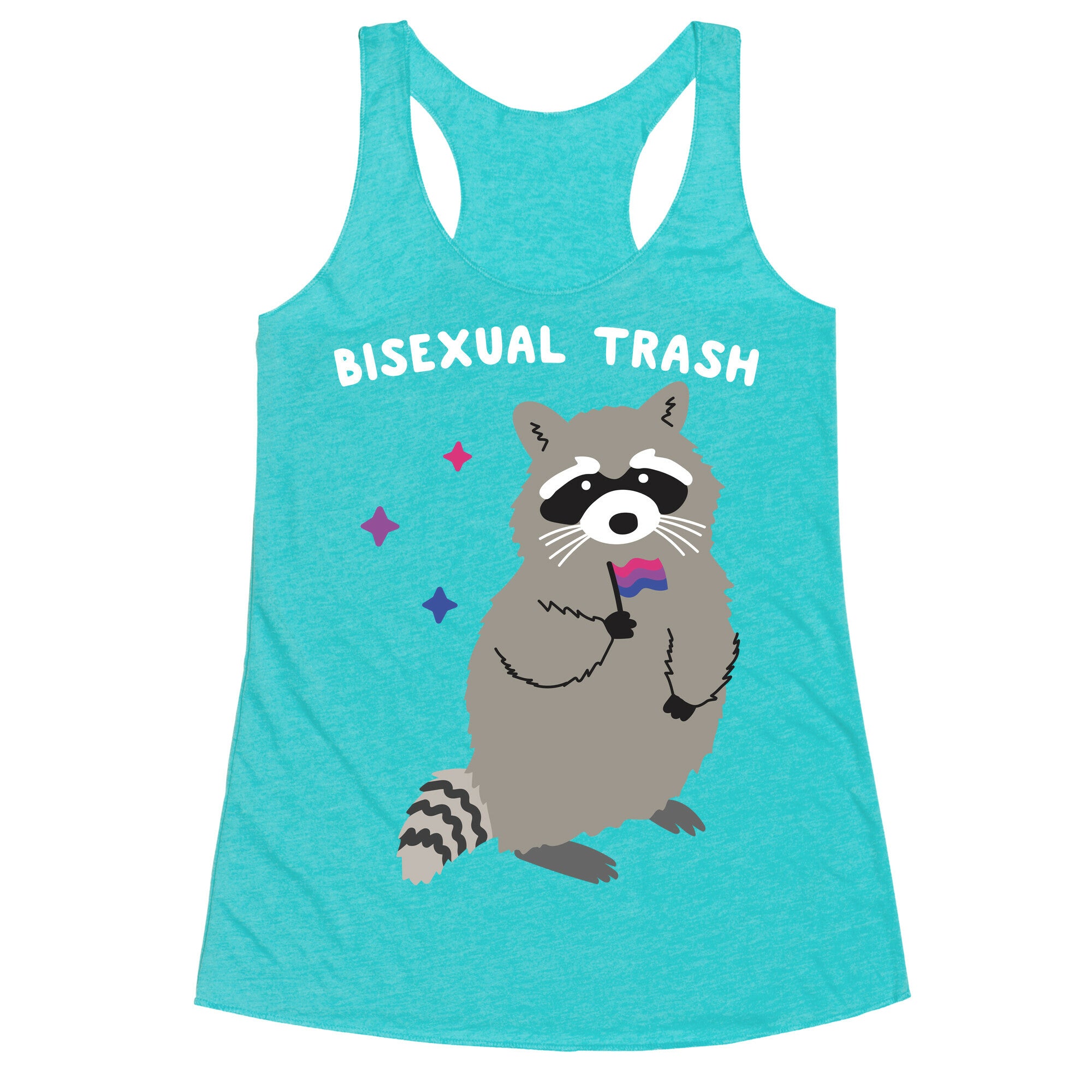 Bisexual Trash Raccoon Racerback Tank