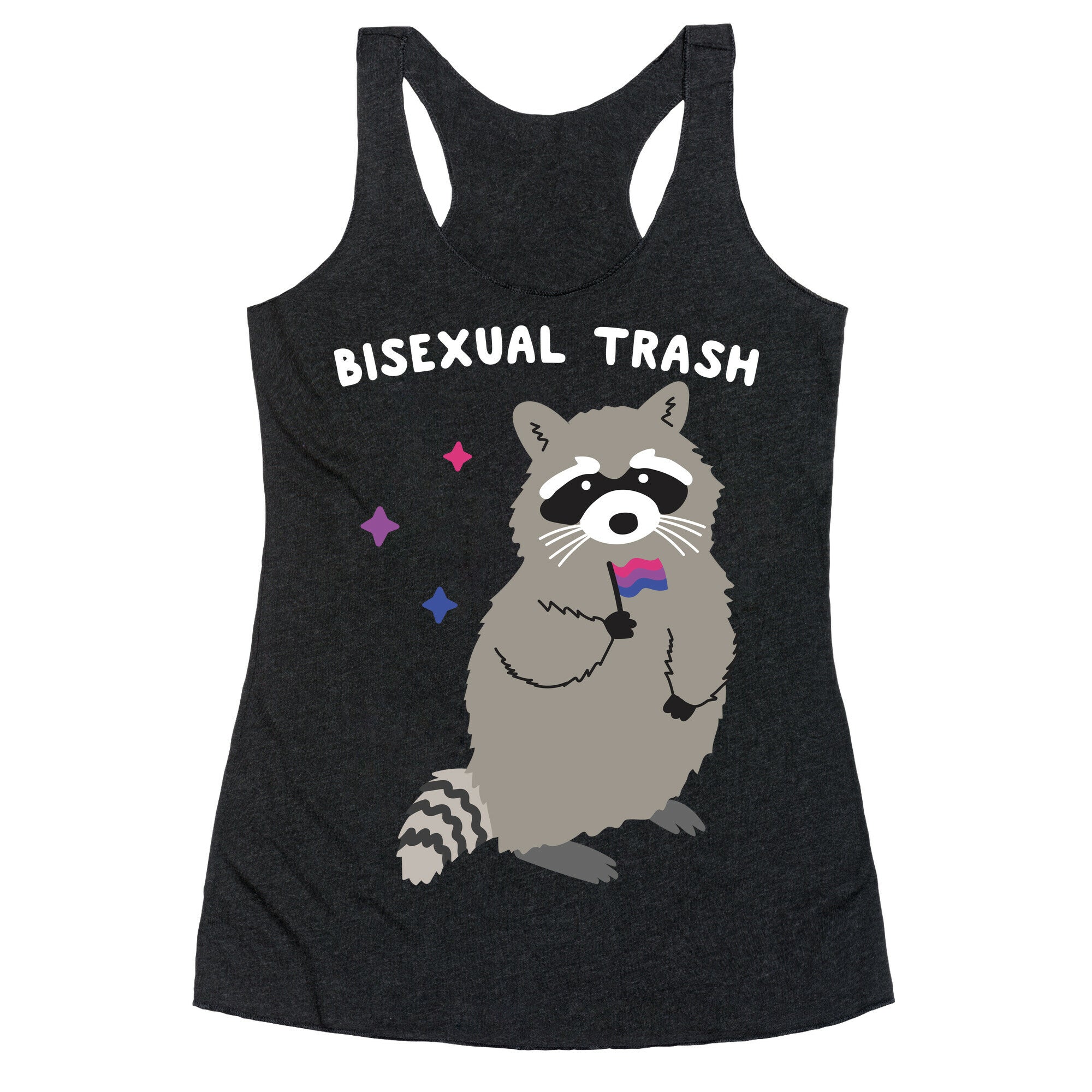 Bisexual Trash Raccoon Racerback Tank