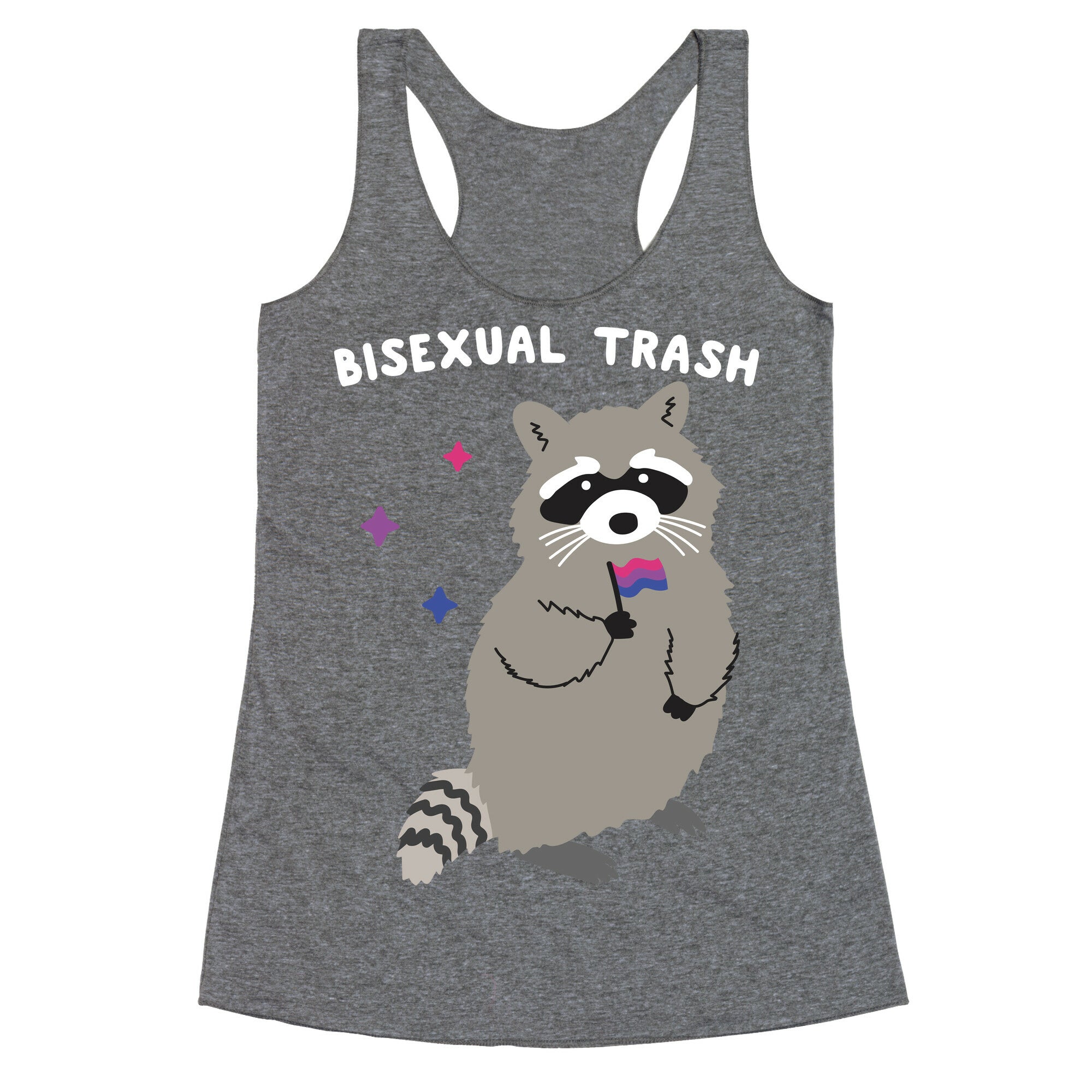 Bisexual Trash Raccoon Racerback Tank