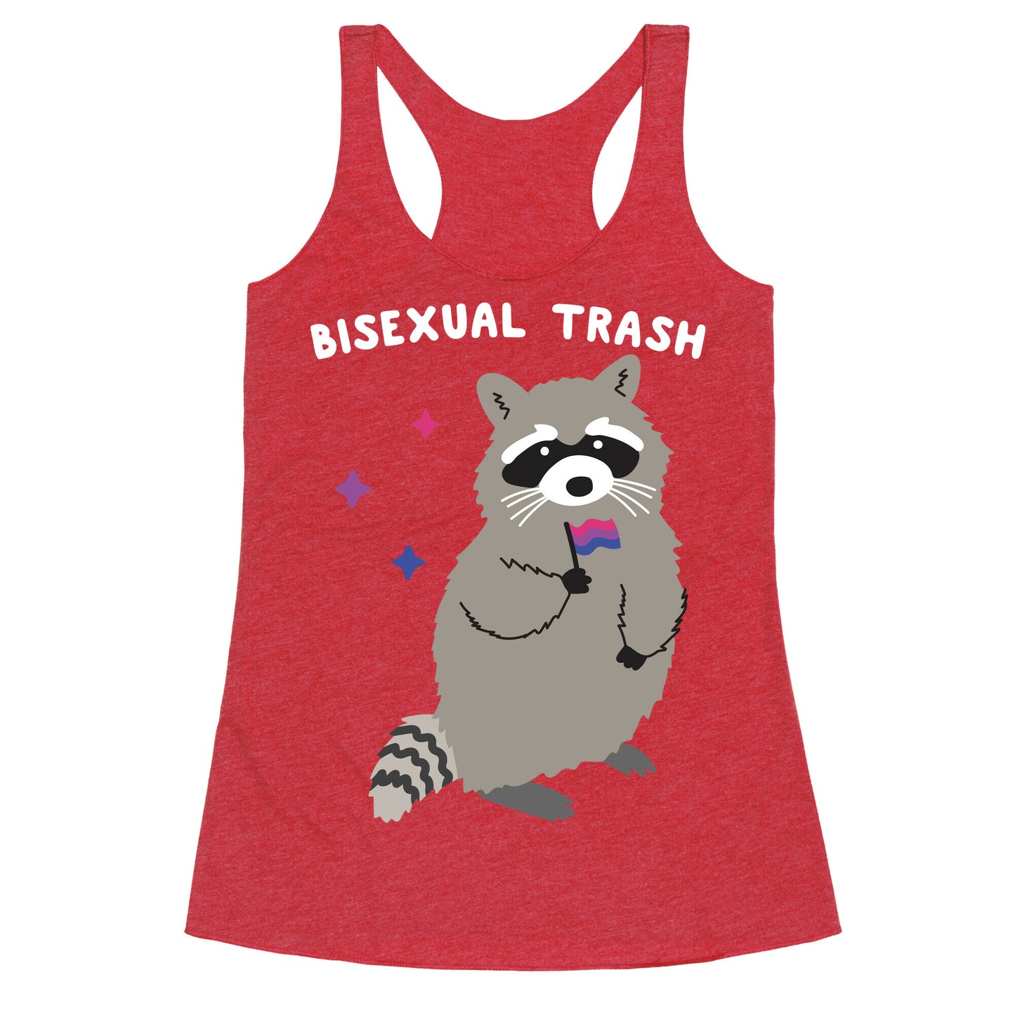 Bisexual Trash Raccoon Racerback Tank