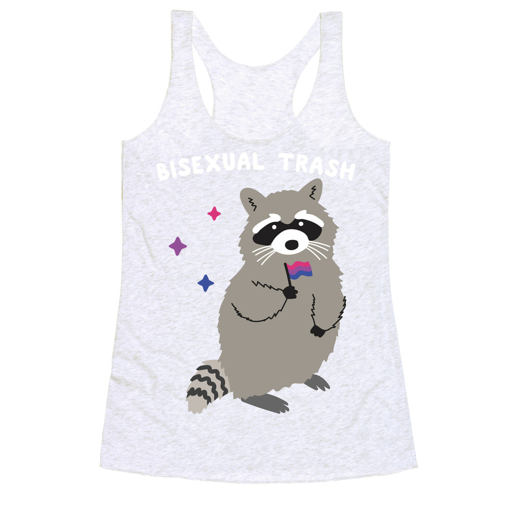 Bisexual Trash Raccoon Racerback Tank