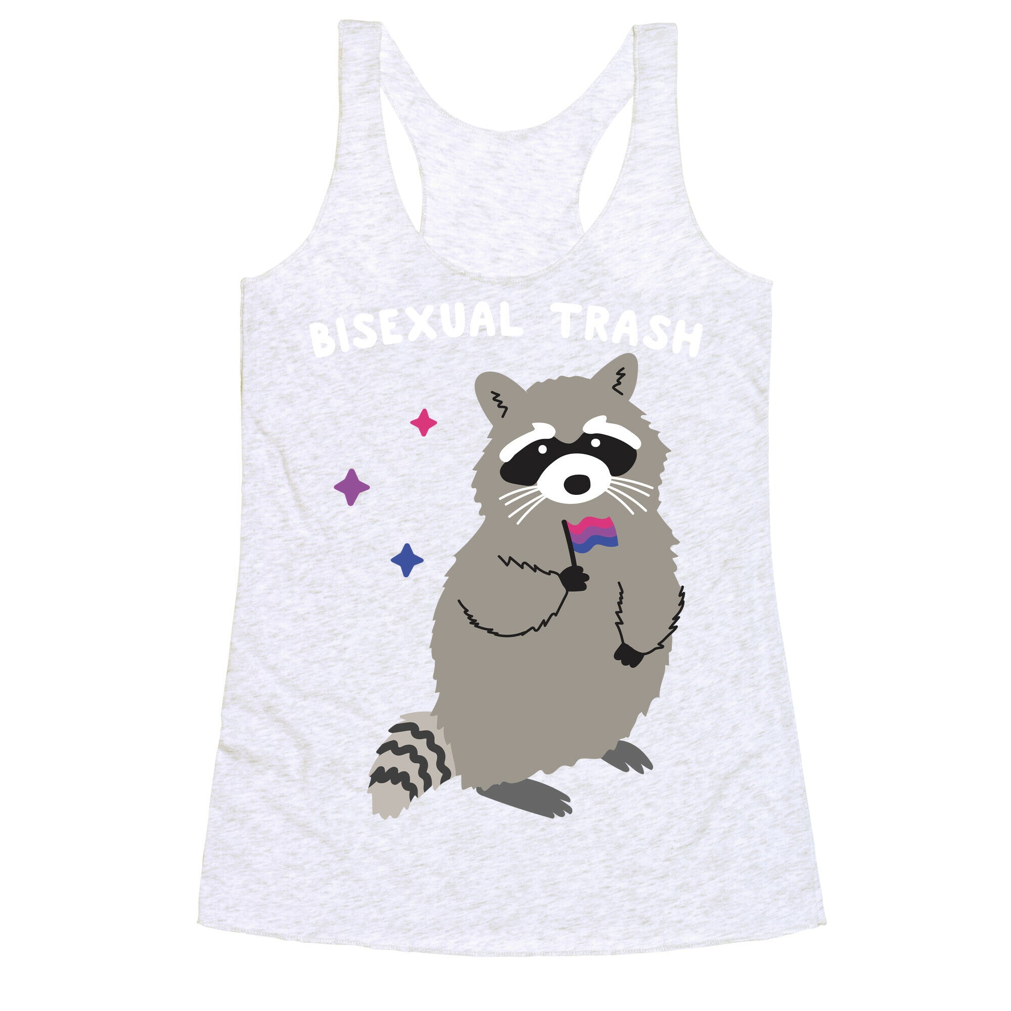 Bisexual Trash Raccoon Racerback Tank