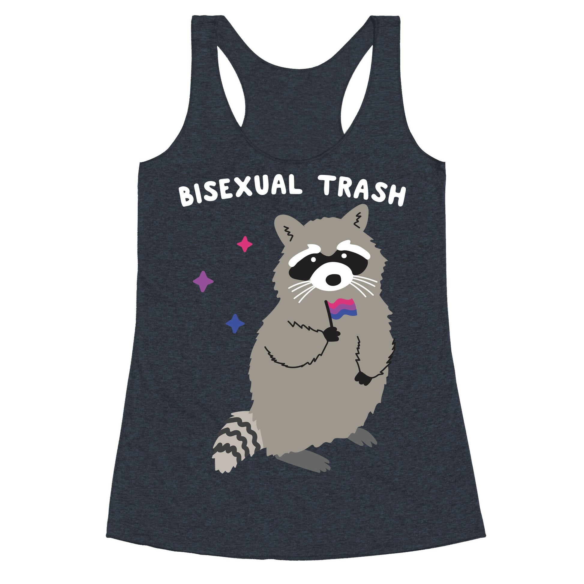 Bisexual Trash Raccoon Racerback Tank