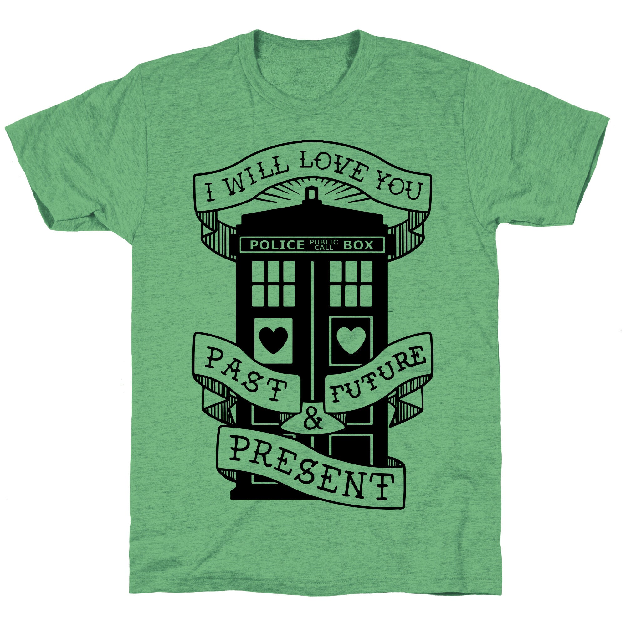 Doctor Who Love Past Future Present Unisex Triblend Tee