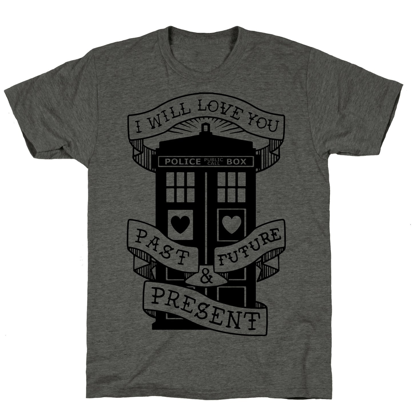 Doctor Who Love Past Future Present Unisex Triblend Tee