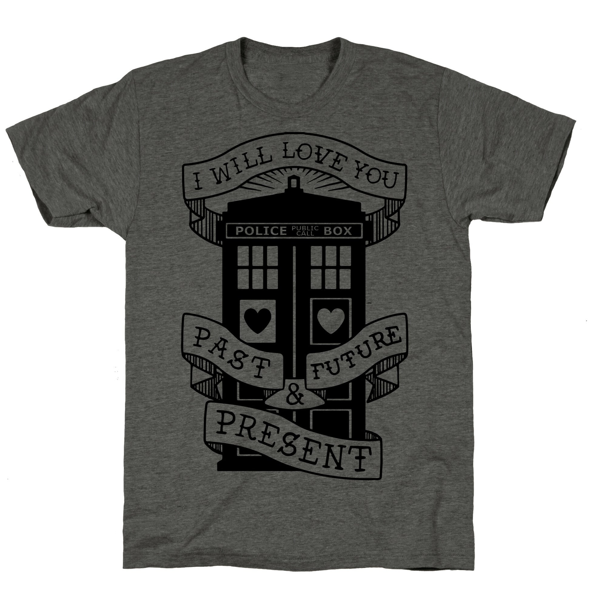 Doctor Who Love Past Future Present Unisex Triblend Tee