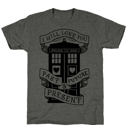 Doctor Who Love Past Future Present Unisex Triblend Tee