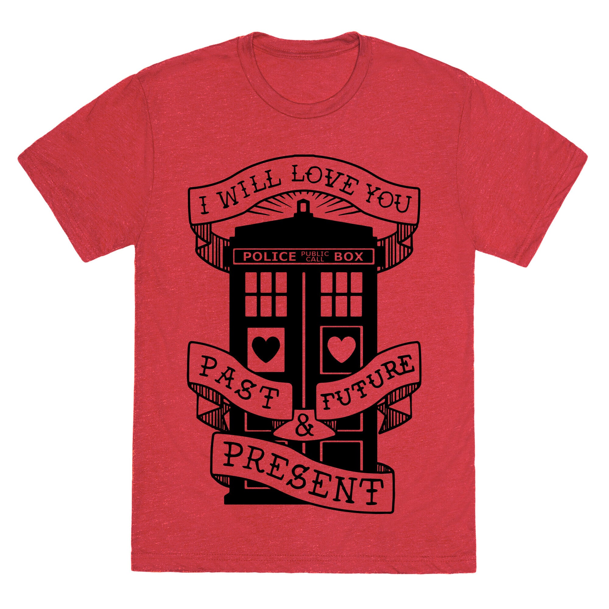 Doctor Who Love Past Future Present Unisex Triblend Tee