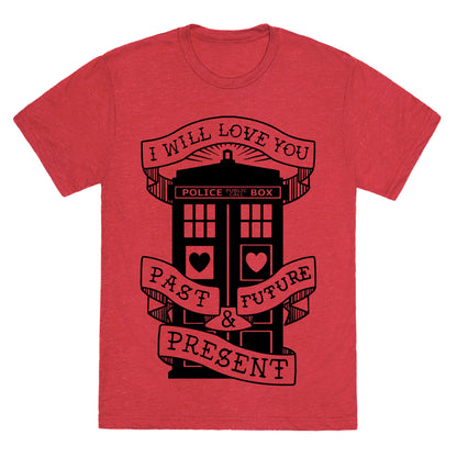 Doctor Who Love Past Future Present Unisex Triblend Tee