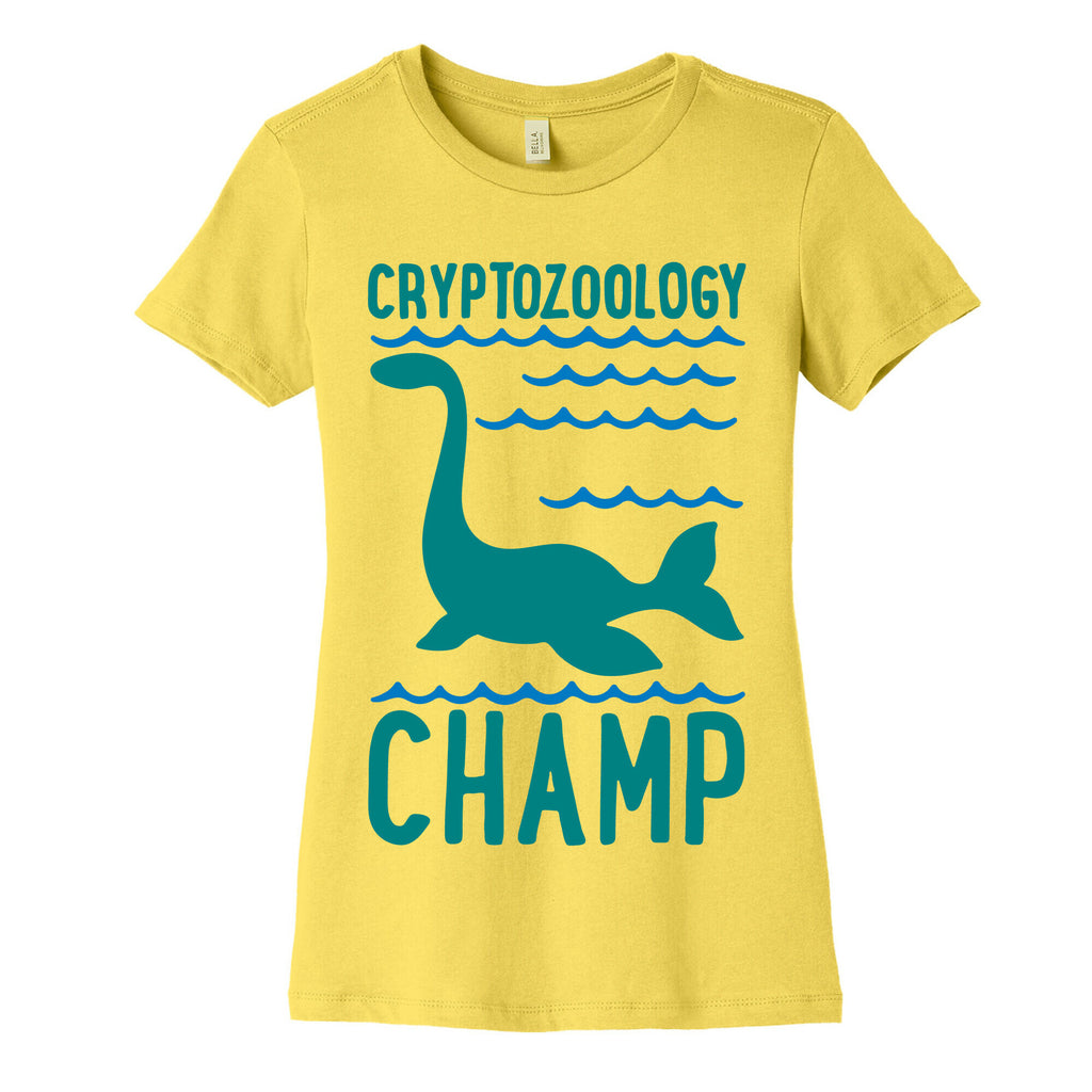Cryptozoology Champ White Print Women's Cotton Tee