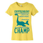 Cryptozoology Champ White Print Women's Cotton Tee