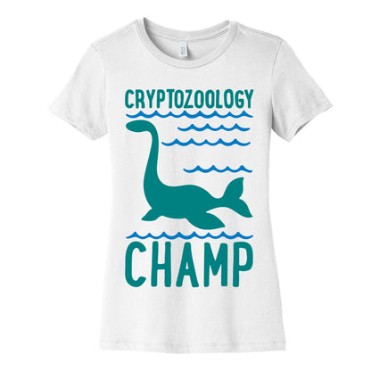 Cryptozoology Champ White Print Women's Cotton Tee