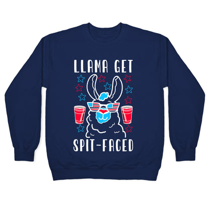Llama Get Spit-Faced Crewneck Sweatshirt