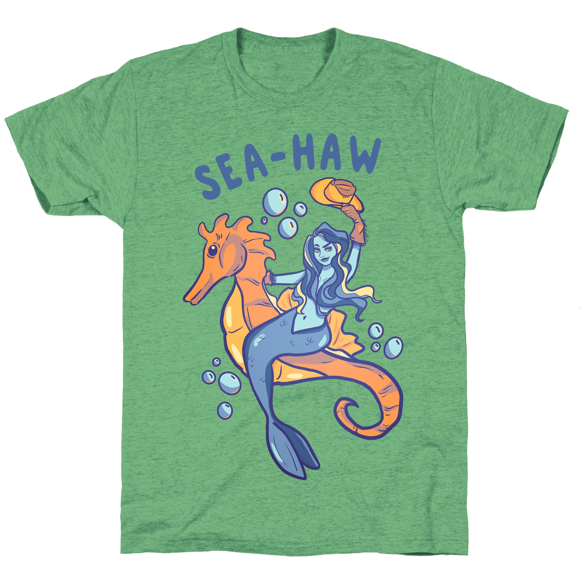 Sea-Haw Cowgirl Mermaid Unisex Triblend Tee