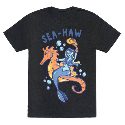 Sea-Haw Cowgirl Mermaid Unisex Triblend Tee