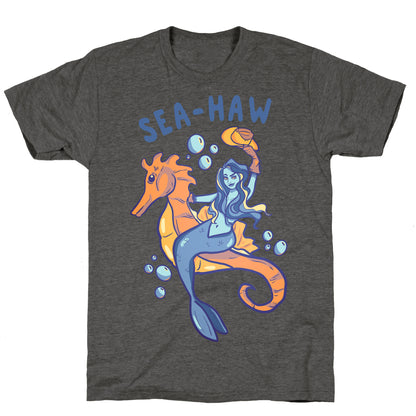 Sea-Haw Cowgirl Mermaid Unisex Triblend Tee