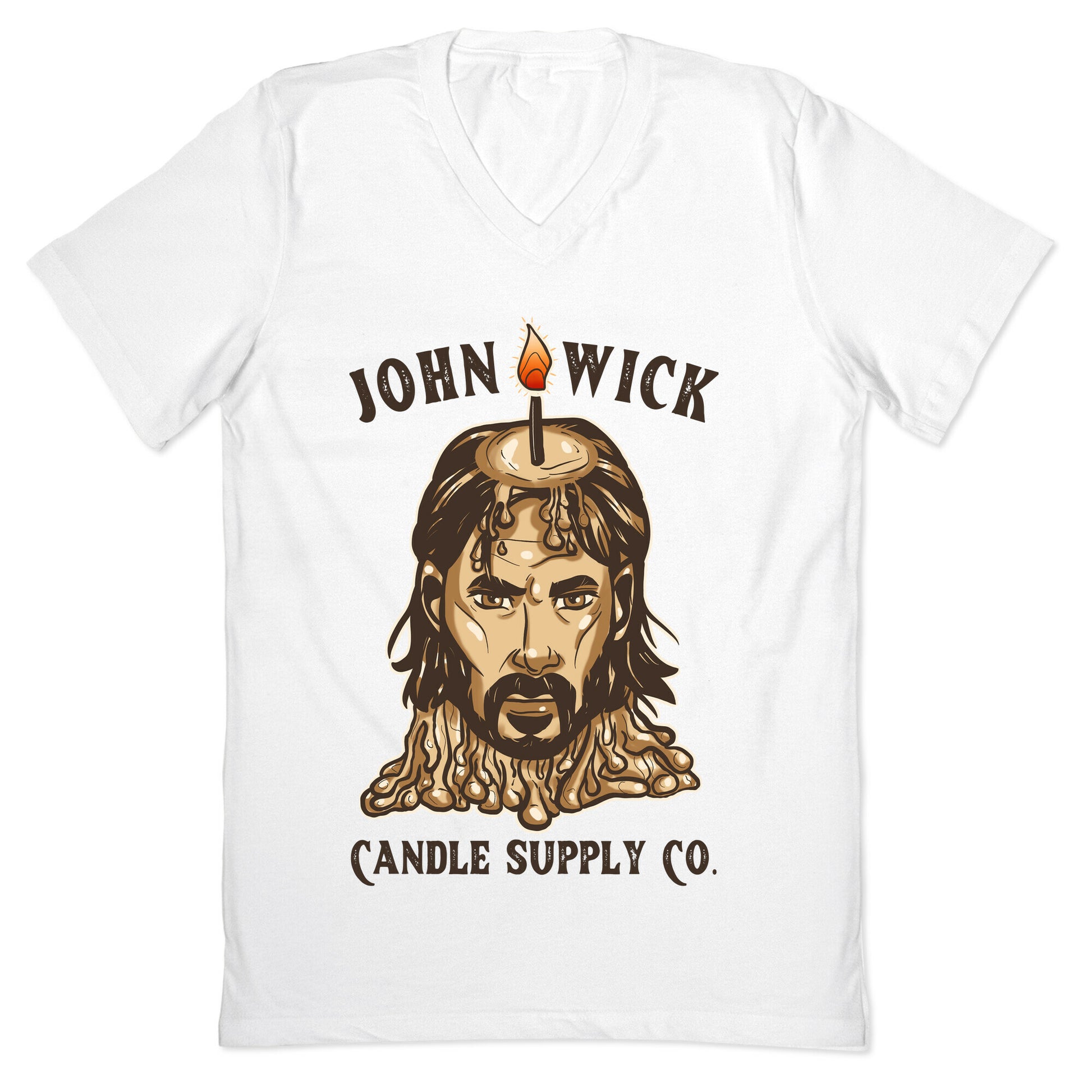 John Wick Candle Supply Co. Gray V-Neck